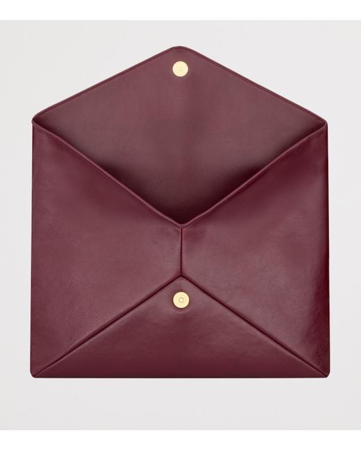Saint Laurent Purple Large Leather Cassandre Envelope Pouch