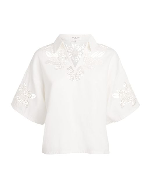 Rag & Bone White Lucy Denim Shirt