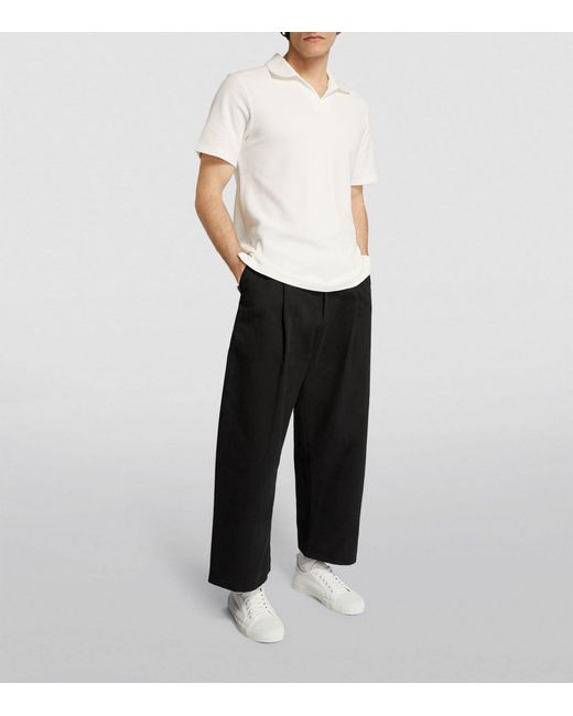 FRAME White Cotton Piqué Polo Shirt for men