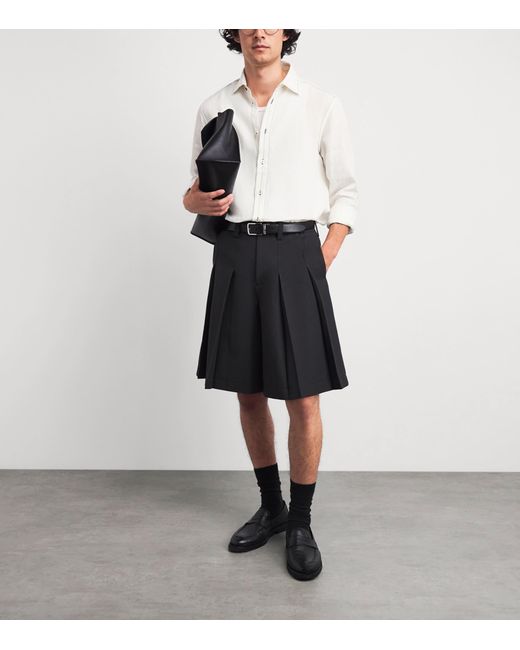 Paul Smith White Linen Contrast-Stitch Shirt for men