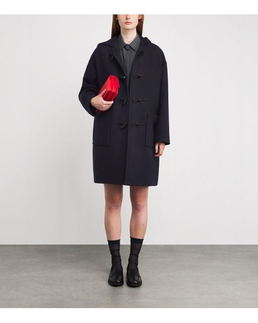MAX&Co. Blue Wool-Blend Duffle Coat