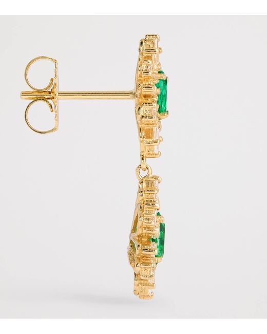 Suzanne Kalan Green Diamond And Emerald One Of A Kind Drop Earrings