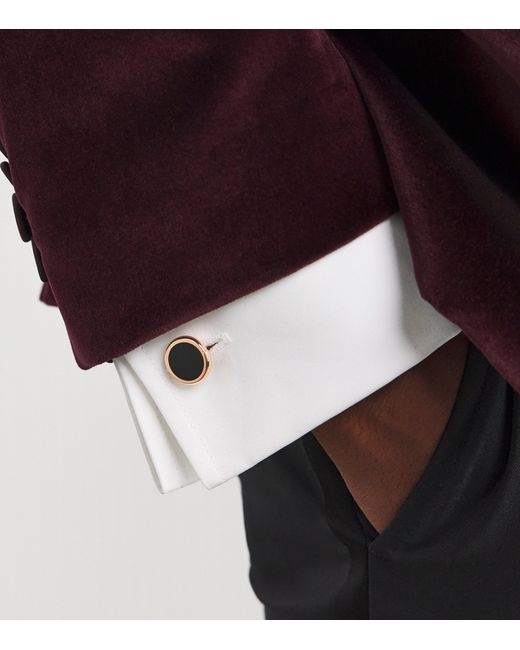 Deakin & Francis Metallic Onyx Cufflinks Dress Set for men