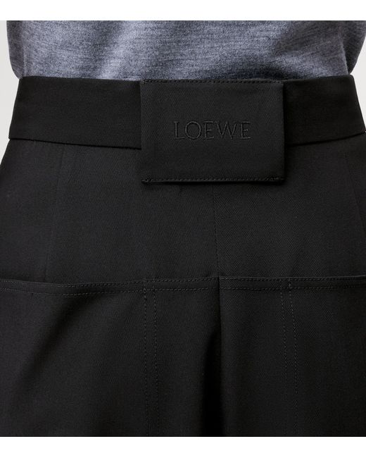 Loewe Black Wool-Blend Cargo Trousers