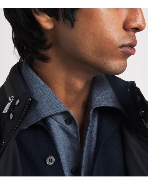 Colombo Blue Cotton Twill Shirt for men