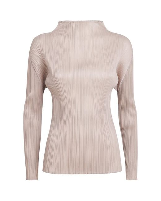 Pleats Please Issey Miyake Pink Long-Sleeve New Colorful Basics 4 Top