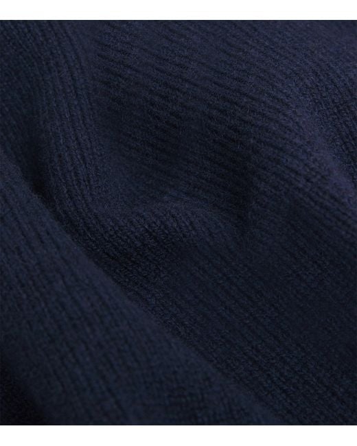 John Smedley Blue Cashmere Crew-Neck Sweater for men
