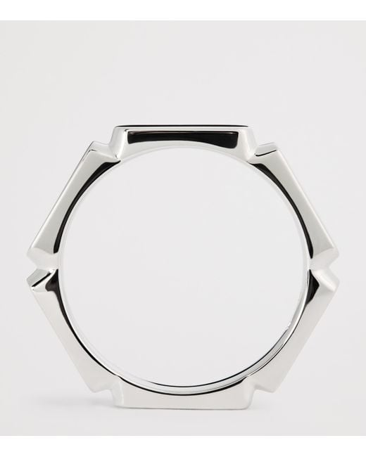Tom Wood White Sterling Slim Umi Band Ring for men