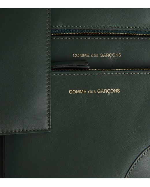 Comme des Garçons Green Large Leather Pouch for men