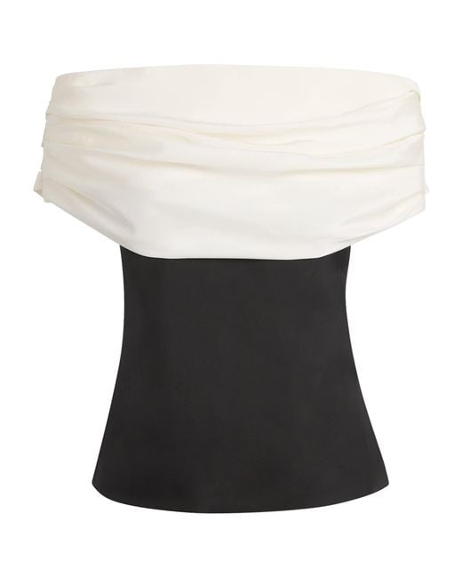 Voranida White Silk-Blend Ruched-Detail Vetra Top