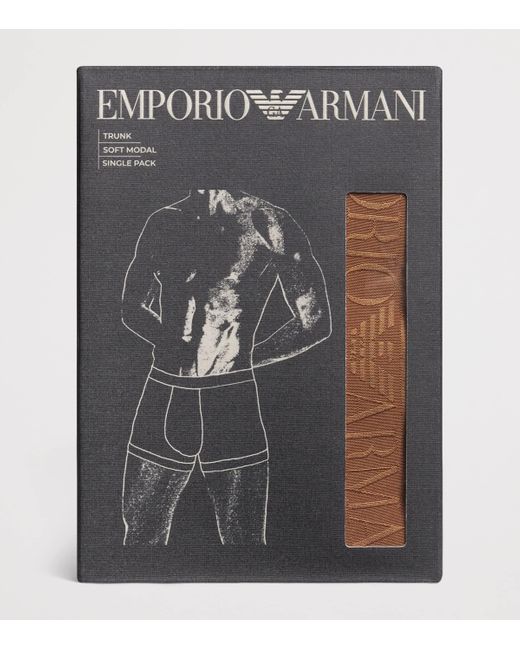 Emporio Armani Gray Soft Modal Trunks for men