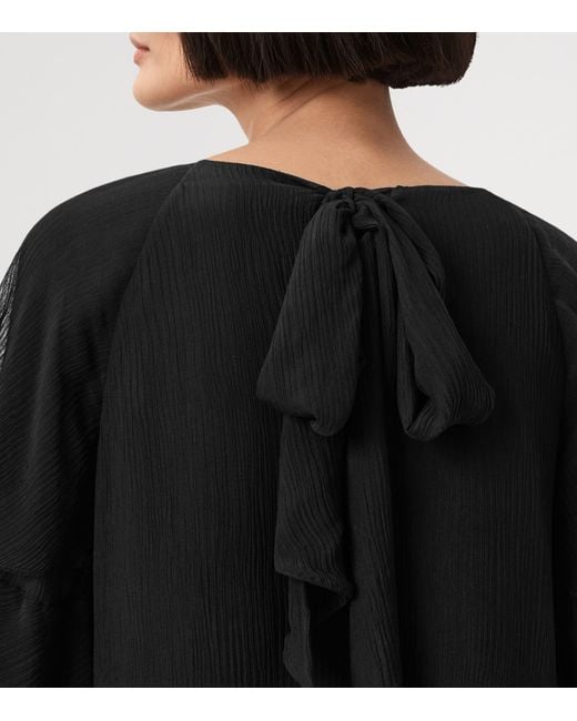 AllSaints Black Ruffled Lissie Mini Dress
