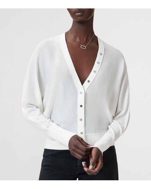 AllSaints White Wool Honor Cardigan