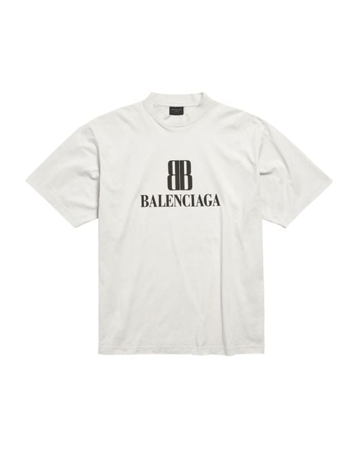 Balenciaga White Cotton Nano Bb T-Shirt for men