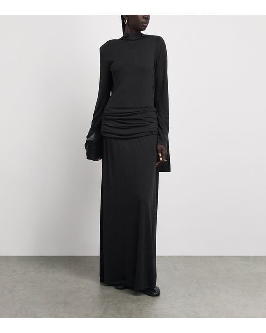 Voranida Black High-Neck Mols Maxi Dress
