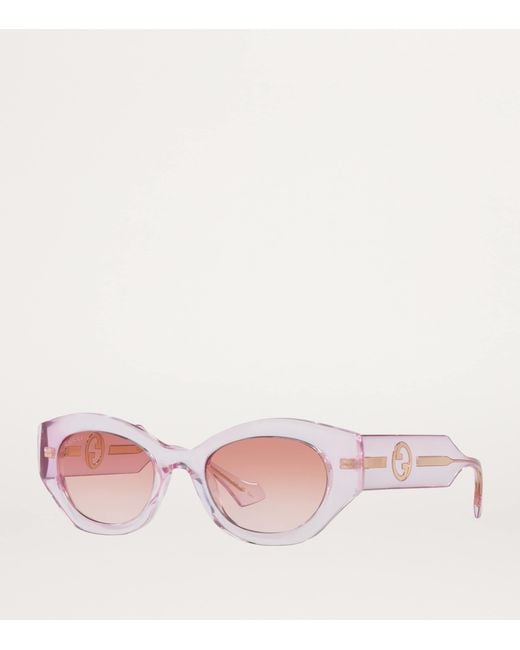 Gucci Pink Injected Oval Sunglasses