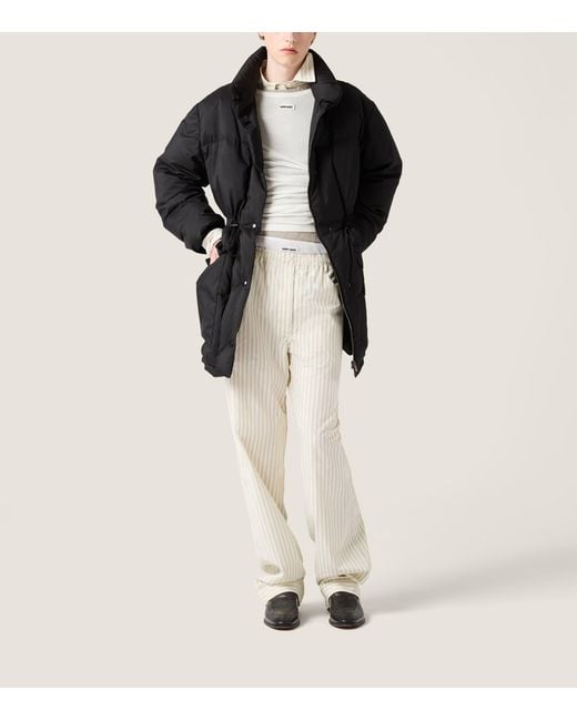 Miu Miu Black Down Technical Pongé Puffer Jacket