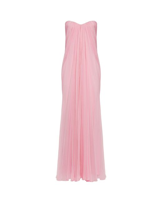 Alexander McQueen Pink Silk Bustier Dress