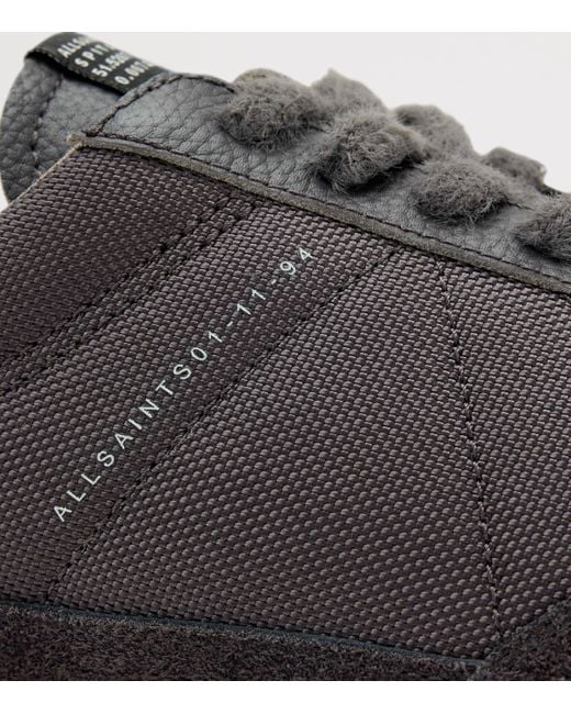 AllSaints Brown Leather Harri Low-Top Sneakers for men