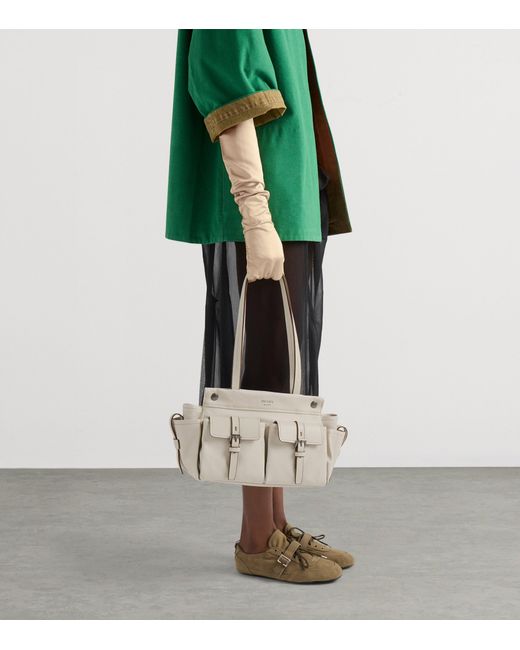 Prada Gray Medium Leather Route Tote Bag