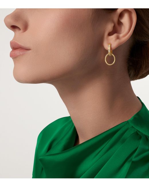 Cartier Metallic And Diamond Love Double Hoop Earrings