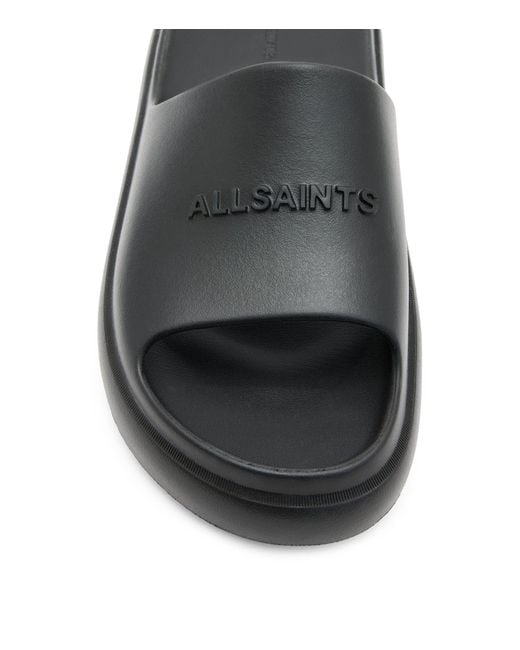 AllSaints Black Logo Dune Slides for men