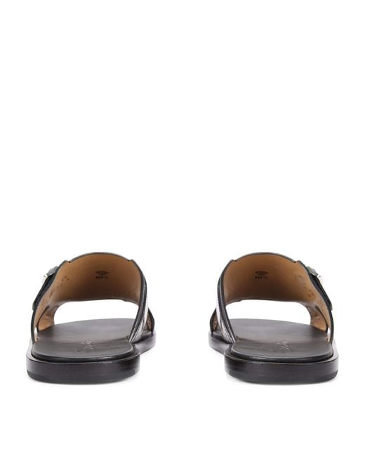 Santoni Black Crocodile Monk Sandals for men