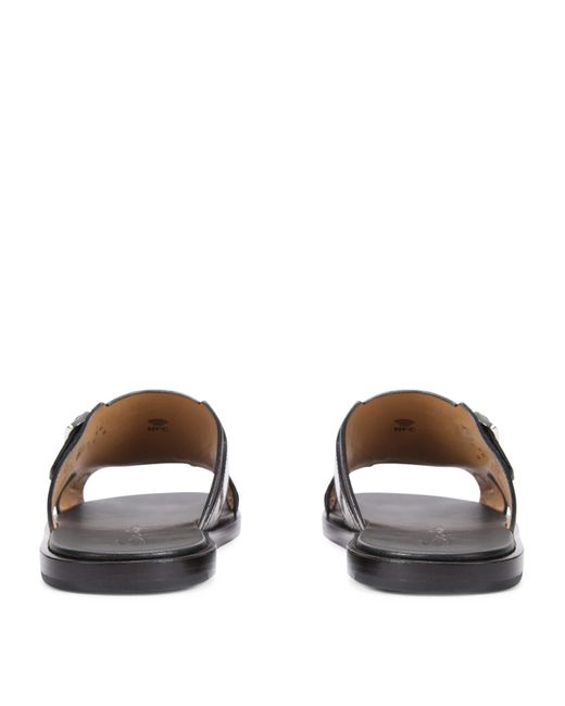 Santoni Black Crocodile Monk Sandals for men