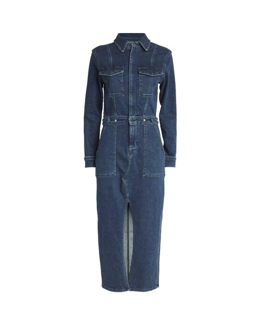 GOOD AMERICAN Blue Denim Fit For Success Midi Dress