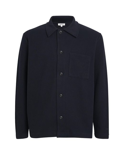 Norse Projects Blue Cotton-Blend Double-Face Jorn Overshirt for men