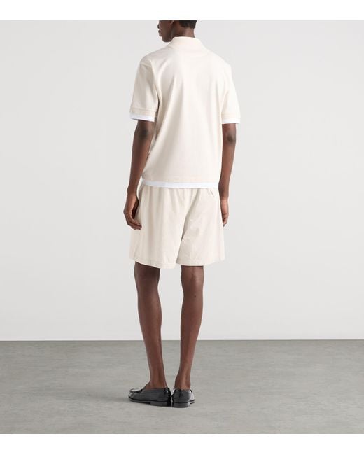 Prada White Cotton Layered Polo Shirt for men