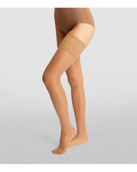 Wolford White Satin Touch 20 Stay Up Thigh Highs