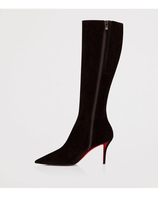 Christian Louboutin Black Miss Z Botta 80 Suede Boots