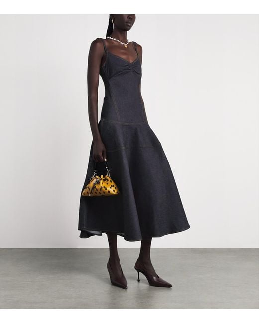 Jacquemus Blue Denim Pina Midi Dress