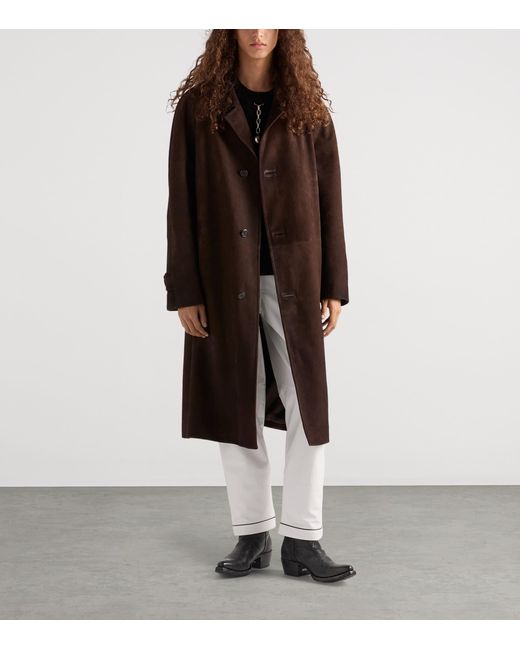 Prada Brown Suede Trench Coat for men