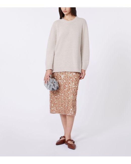 Weekend by Maxmara Pink Sequinned Midi Skirt