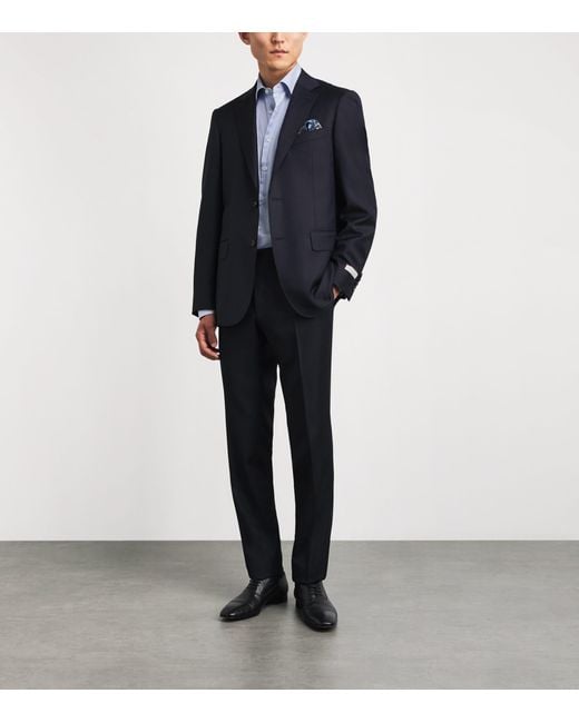 Pal Zileri Blue Cotton Stripe Shirt for men