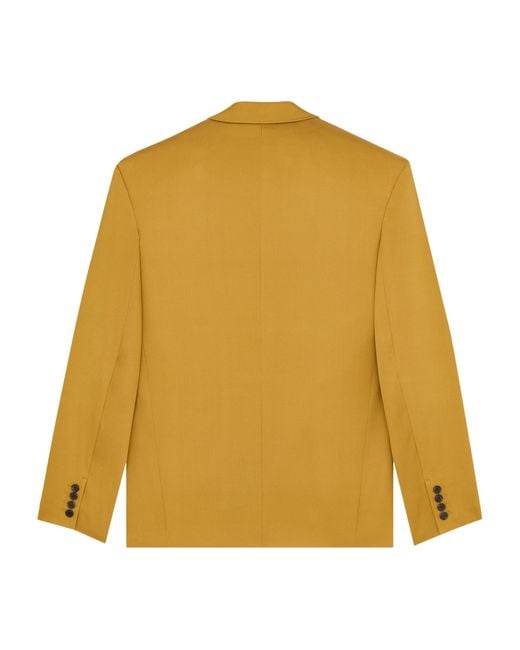 Saint Laurent Yellow Silk Double-Breasted Blazer for men