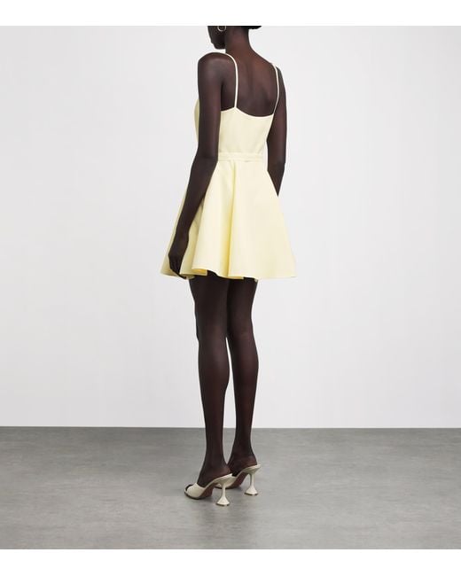 Maje Natural Satin Embellished Mini Dress