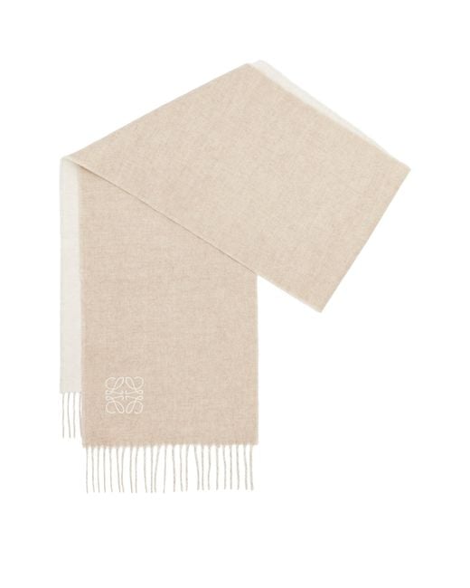 Loewe White Bicolour Anagram Scarf