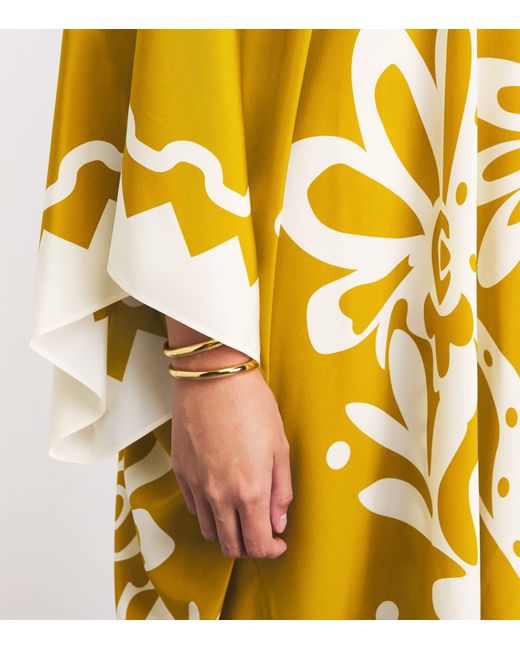 Eres Metallic Silk Printed Holi Kaftan