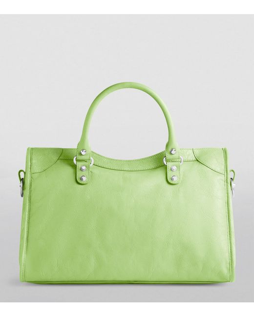 Balenciaga Green Medium Leather Le City Top-Handle Bag