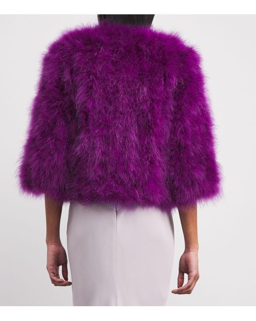 Yves Salomon Purple Feather Jacket