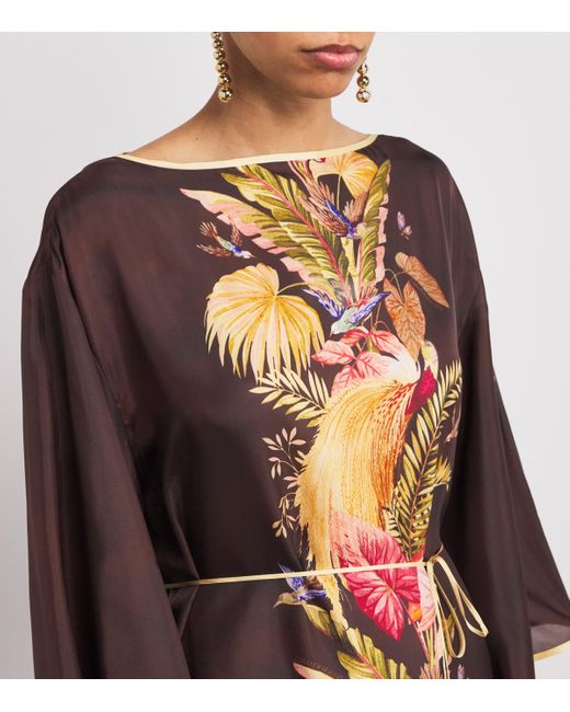 Zimmermann Brown Palm Ascension Tunic Midi Dress