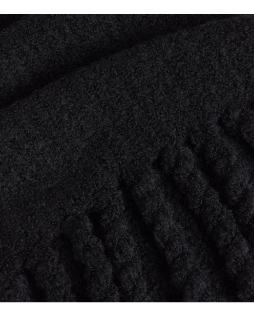 Joseph Black Bouclé Knit Scarf