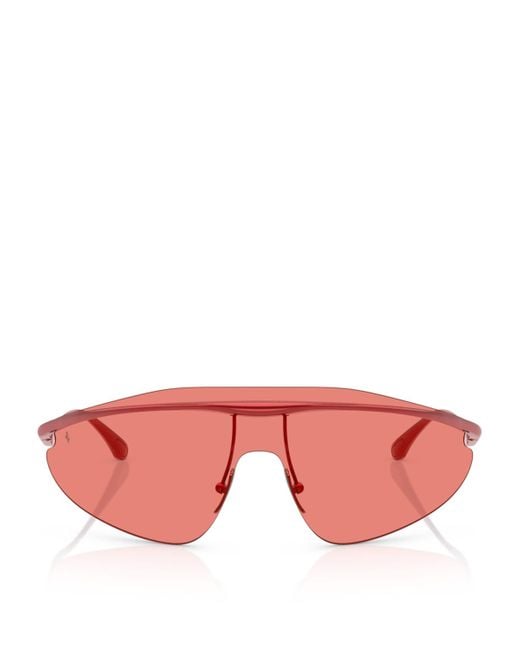 Ferrari Pink Metal Irregular Sunglasses