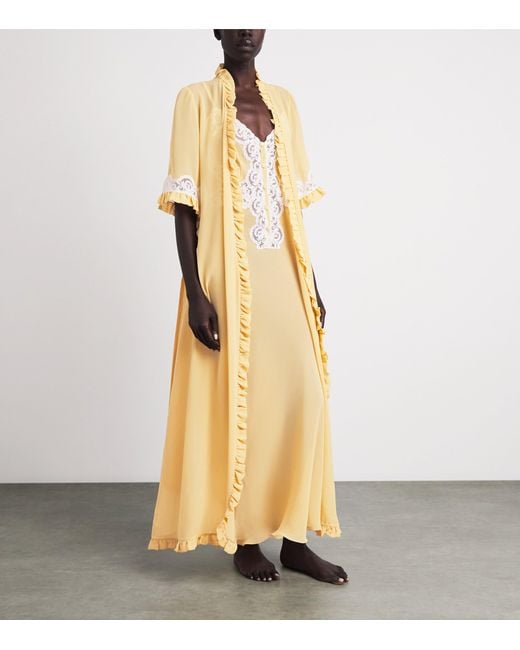 Loretta Caponi Metallic Silk Georgette Palmira Nightdress