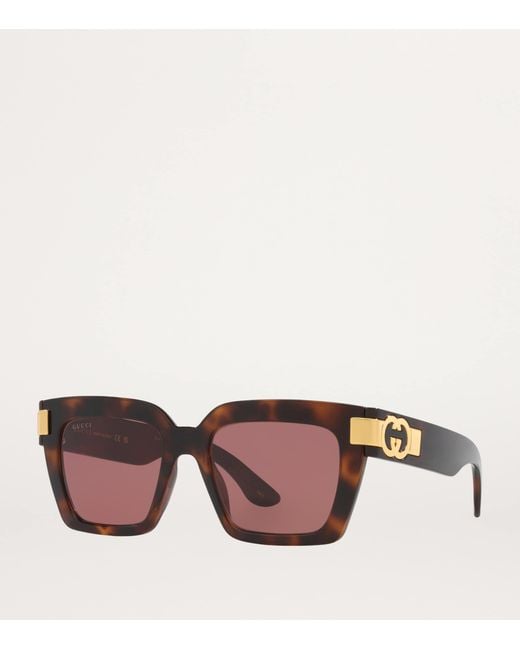 Gucci Brown Rounded Square Sunglasses