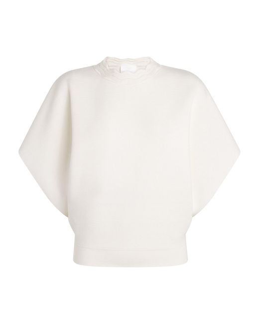 Molli White Virgin Wool Scalloped Sweater Top