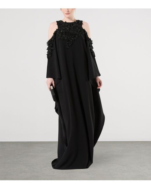 Marina Rinaldi Black X Tony Ward Embellished Cut-Out Maxi Dress
